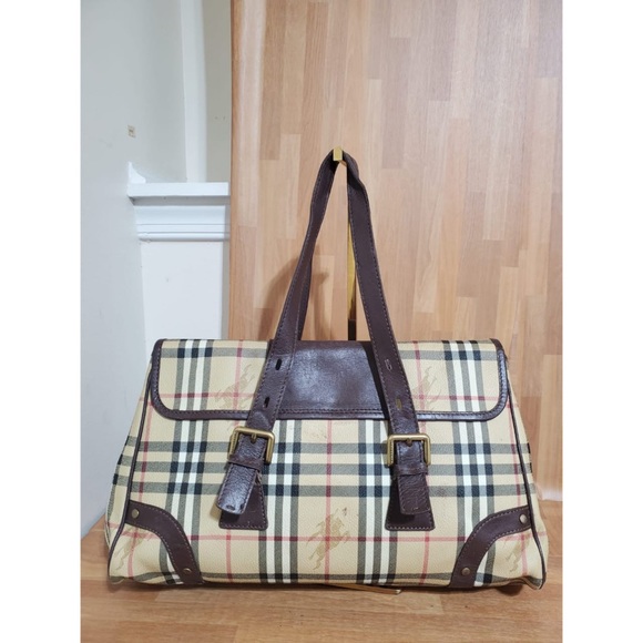 Authentic Burberry Ecordelia Haymarket Check Satchel Shoulder Bag - Picture 2 of 10